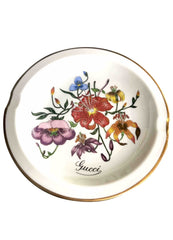 1970’s vintage Richard Ginori for Gucci ceramic plate, porcelain ashtray. Rarest masterpieces from Ginori and Gucci collaboration. Di Doccia. 070228m1