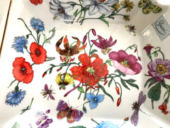 1980's vintage Gucci ceramic flower and butterflies plate, porcelain ashtray. Rare masterpieces from Gucci and BERNARDAUD LIMOGES. Accornero