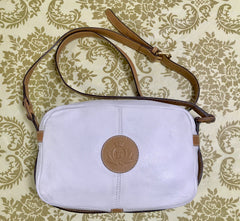 Vintage Fendi white and brown leather shoulder bag. Rare purse back in the era. 060905r2