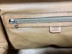 Vintage Celine brown macadam blaison doctor bag with tanned brown leather trimming. Classic unisex use bag. riri zipper. 050315r3