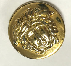 Vintage Gianni Versace round gold tone medusa face motif earrings. Must have Lady Gaga style jewelry piece. Great gift. 060523re3