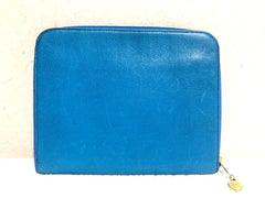 Vintage CHANEL blue caviar clutch bag, iPhone case, large wallet, cosmetic case pouch, mini bag. Best purse for daily use. 0506308