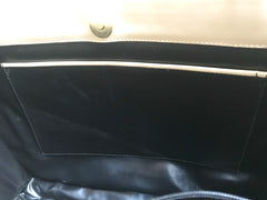 Vintage Paloma Picasso ivory beige leather large shoulder bag, tote bag with golden alphabet, letter print. Must have daily purse. 050425r3