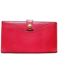 Vintage Christian Dior red genuine leather wallet with gold tone CD charm. 050816f3