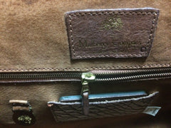 Vintage Mulberry croc embossed leather Kelly bag with shoulder strap. Roger Saul era. Rare masterpiece. 050201rl