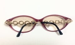 60's, 70's vintage Christian Dior pink and orange gradation sunglasses with golden chain temple. Unique and mod eyewear.