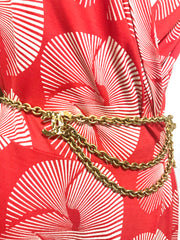 Vintage CHANEL gold chain belt with triple layer chains and two large CC mark charms at sides. Gorgeous belt. 72cm. R04101111