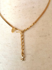 MINT. Vintage CHANEL skinny chain necklace with CC white ball and colorful stones. Perfect gift. Classic vintage jewelry. 070606re1