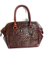 Vintage Mulberry croc embossed leather birkin mini doctor's bag style handbag. Classic masterpiece back in the old era of Roger Saul. 061022