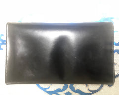 Vintage Salvatore Ferragamo Gancini black leather wallet with gold tone closure. Classic purse. 070203re1