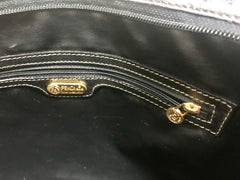 Vintage FENDI classic pecan stripe pattern large shopper tote bag with black leather handles. Daily use bag for Unisex.