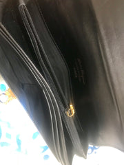 Vintage Salvatore Ferragamo Gancini black leather wallet with gold tone closure. Classic purse. 070203re1