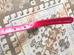 Vintage CHANEL red leather 2.55 waist purse, fanny pack, hip bag with gold CC closure and chain belt.  Belt 28”- 33”(71cm~77cm).