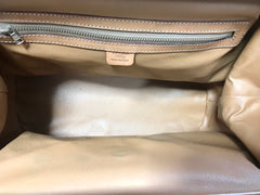 Vintage Celine brown macadam blaison doctor bag with tanned brown leather trimming. Classic unisex use bag. riri zipper. 050315r3