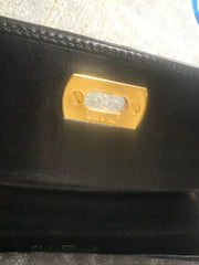 Vintage Salvatore Ferragamo Gancini black leather wallet with gold tone closure. Classic purse. 070203re1