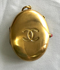90’s Vintage Chanel Locket pendant top with CC engraved mark.