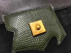 80's Vintage HERMES business portfolio bag, president in calf, suede, lizard. Stamp R, 1988. Limited edition back in the era. Unisex