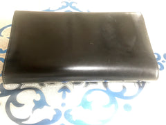 Vintage Salvatore Ferragamo Gancini black leather wallet with gold tone closure. Classic purse. 070203re1