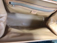 Vintage Celine brown macadam blaison doctor bag with tanned brown leather trimming. Classic unisex use bag. riri zipper. 050315r3