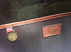 Vintage Mulberry brown croc embossed leather portfolio bag, document case purse, can be iPad purse. Classic unisex piece by Roger Saul. 050406r7
