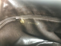 Vintage CHANEL brown caviarskin v stitch, chevron style bag, Speedy bag with golden CC charm. Classic purse for daily use.  060516re1