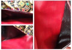 Vintage Christian Dior red genuine leather wallet with gold tone CD charm. 050816f3