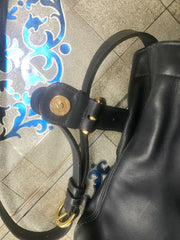Vintage COACH  navy genuine leather hobo bucket shoulder bag, classic purse. Made in Costa Rica