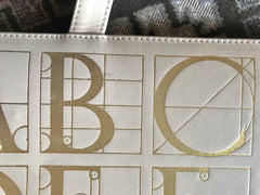 Vintage Paloma Picasso ivory beige leather large shoulder bag, tote bag with golden alphabet, letter print. Must have daily purse. 050425r3