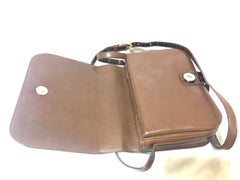 Vintage GUCCI brown crocodile leather shoulder bag with GG mark. Unisex. Rare masterpiece.