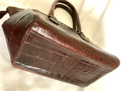 Vintage Mulberry croc embossed leather birkin mini doctor's bag style handbag. Classic masterpiece back in the old era of Roger Saul. 061022