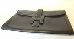 90's vintage HERMES jige, document case, dark brown portfolio purse. Classic and sophisticated style for unisex. 060531r5