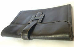 90's vintage HERMES jige, document case, dark brown portfolio purse. Classic and sophisticated style for unisex. 060531r5