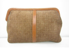 Vintage LANVIN brown logo printed suede leather pouch bag. Great masterpiece for all generations. unisex. Must Have. 070606re2