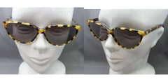 80's vintage Balenciaga French made tortoiseshell style marble brown frame sunglasses. Original mod style. 170208