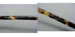 80's vintage Balenciaga French made tortoiseshell style marble brown frame sunglasses. Original mod style. 170208